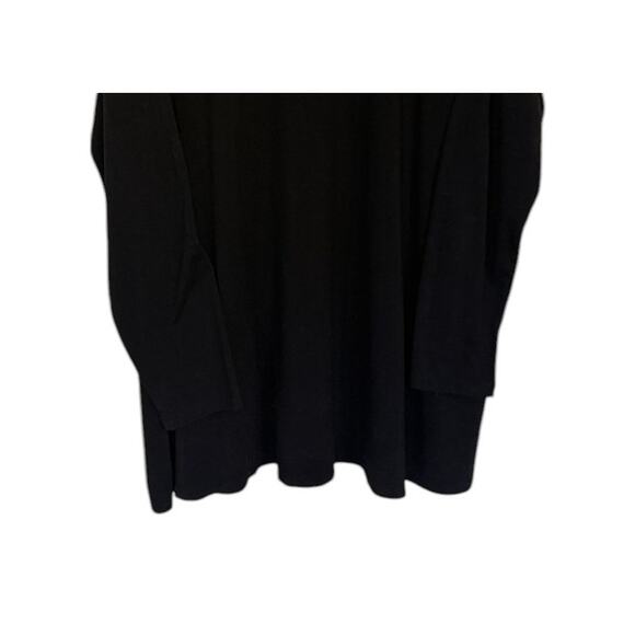 Eileen Fisher Tunic Women Large Black Tencel Lyocell Top‎ Minimalist Layering - Picture 3 of 7
